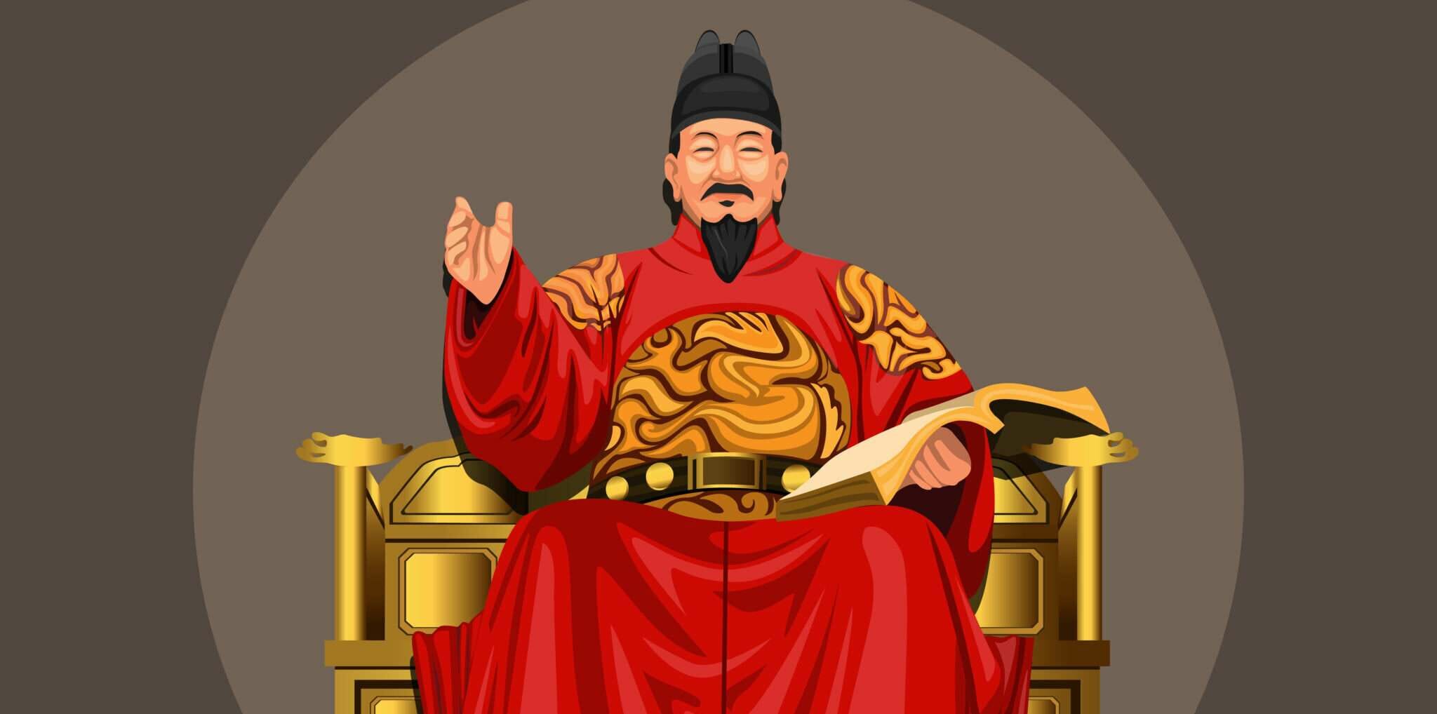 玉座に座る韓国の皇帝。