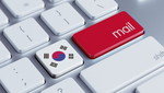 韓国の国旗 (韓国) キーを備えたコンピューターのキーボード。