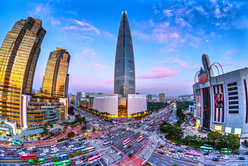 夕暮れの韓国。