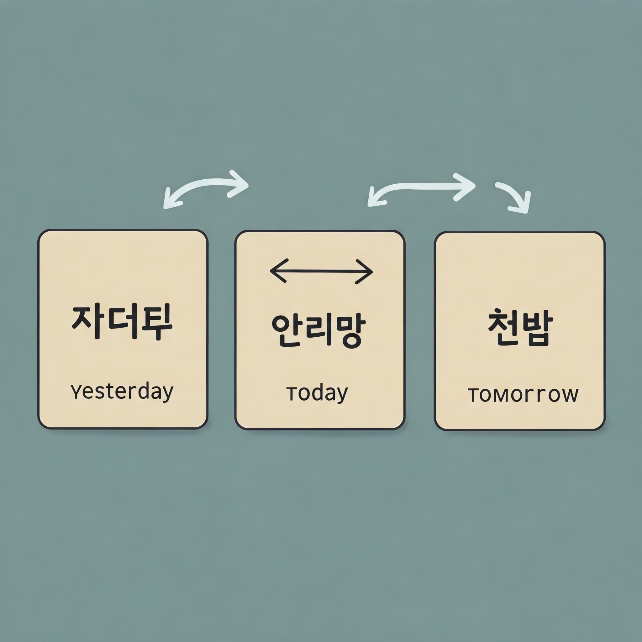 今日・昨日・明日のハングルブロック