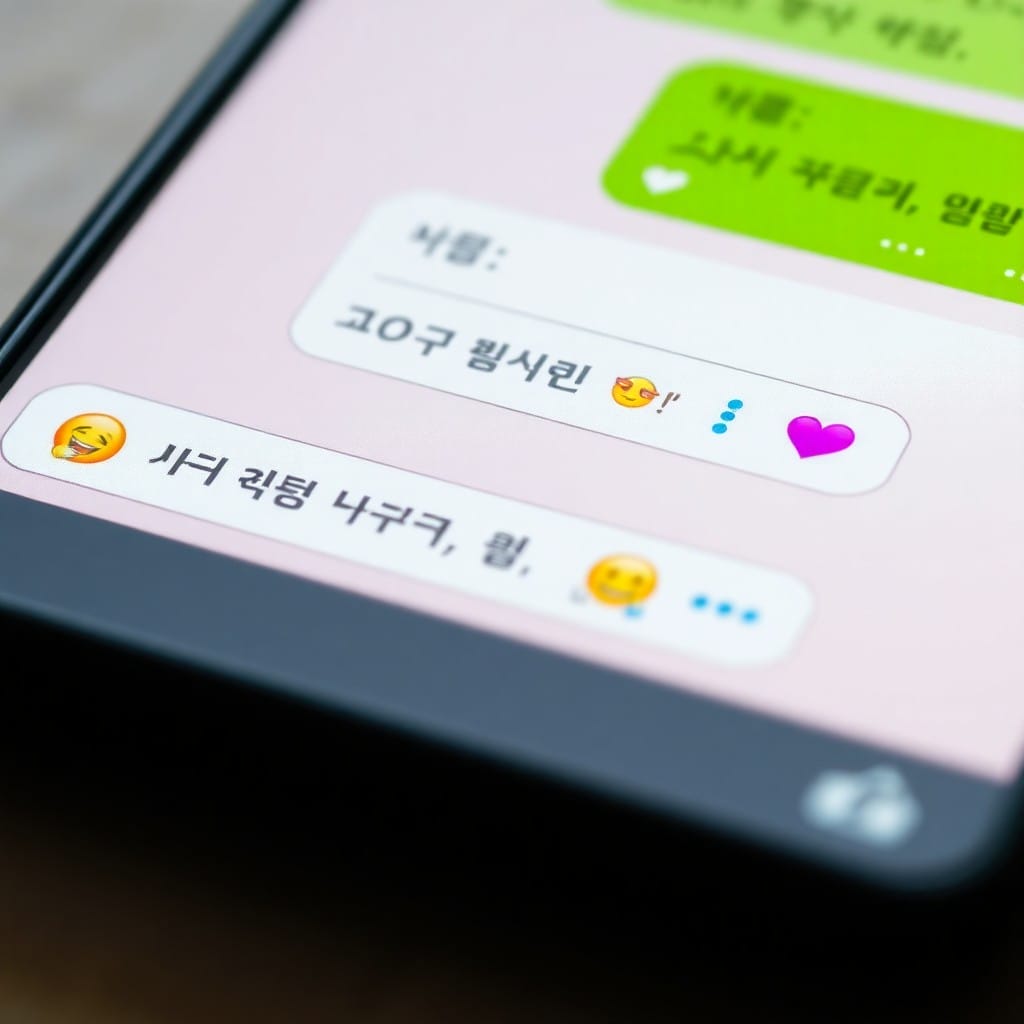 スマートフォンのメッセージ画面に表示される最新の韓国語新造語や略語