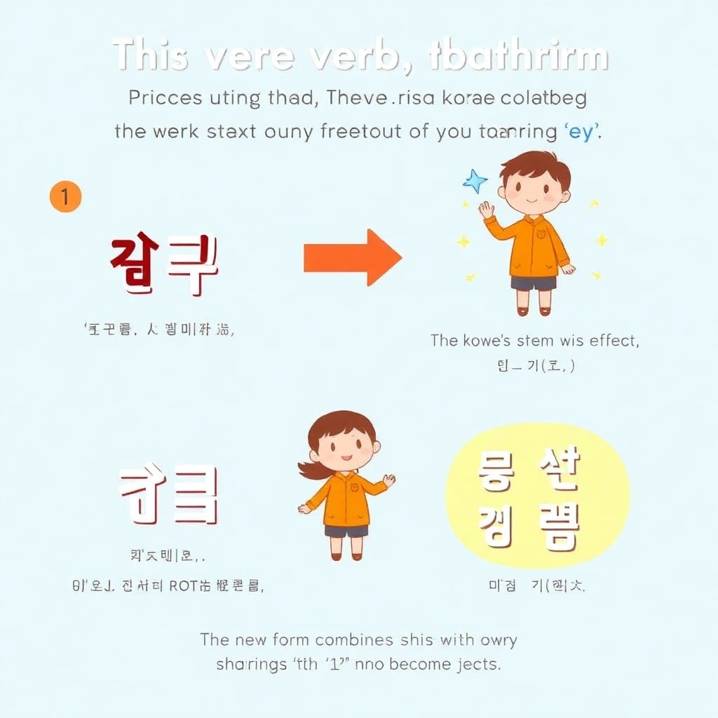 ㄷパッチムが母音の前でㄹに変わる様子を示すイラスト