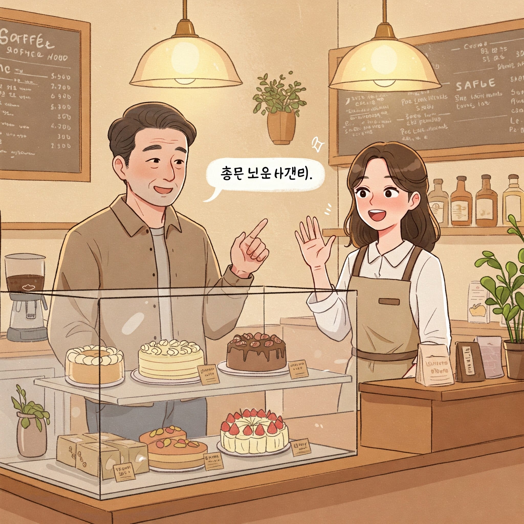 カフェで注文する人