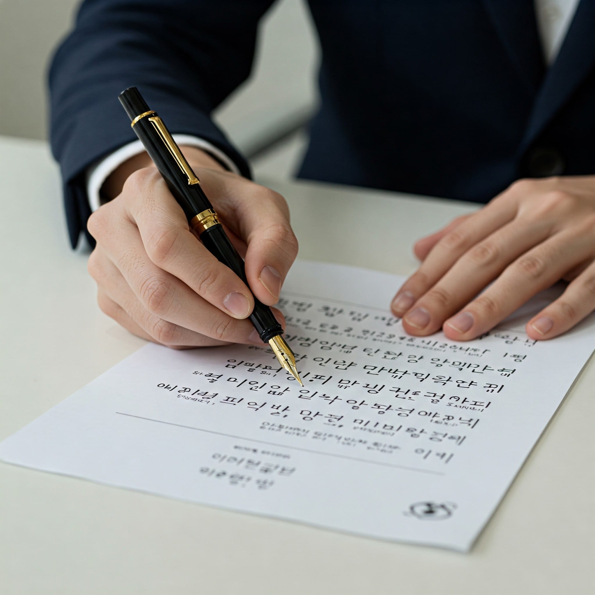ビジネス文書や手紙など、フォーマルな文書を作成している様子
