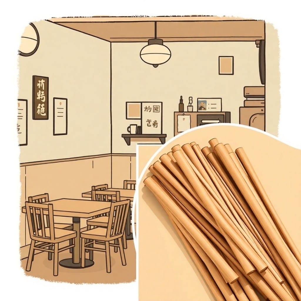 レトロな雰囲気の韓国の喫茶店「다방」のイラストとコーヒーミックスのスティック