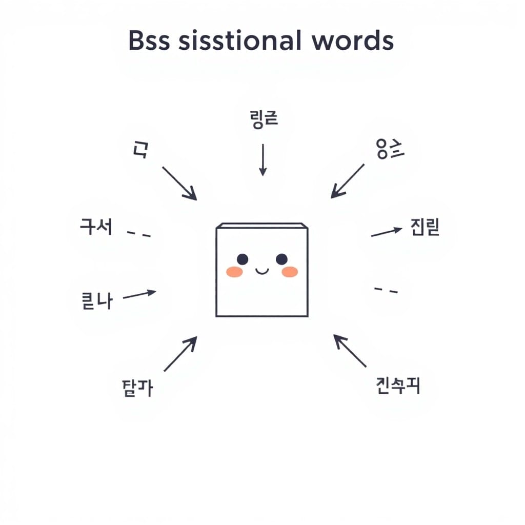 韓国語の上下左右前後を示すイラスト