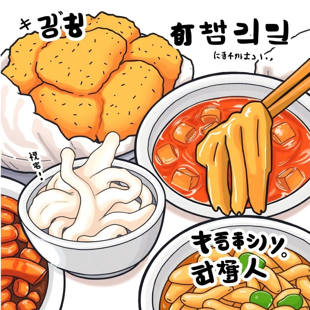 美味しそうな韓国のフライドチキンとグツグツ煮えるキムチチゲの画像