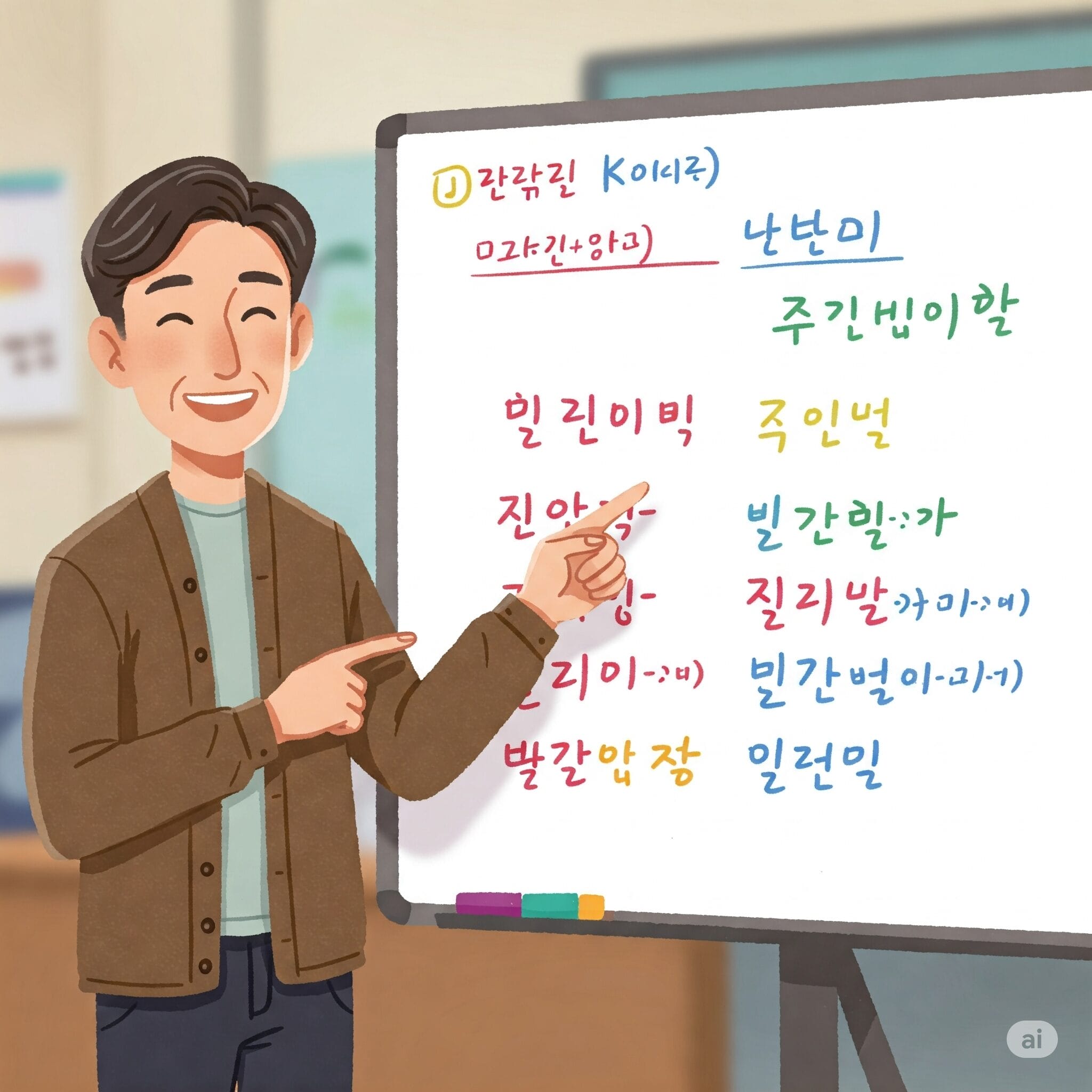 韓国語のハムニダ体、ヘヨ体、パンマルの活用を示すイラスト