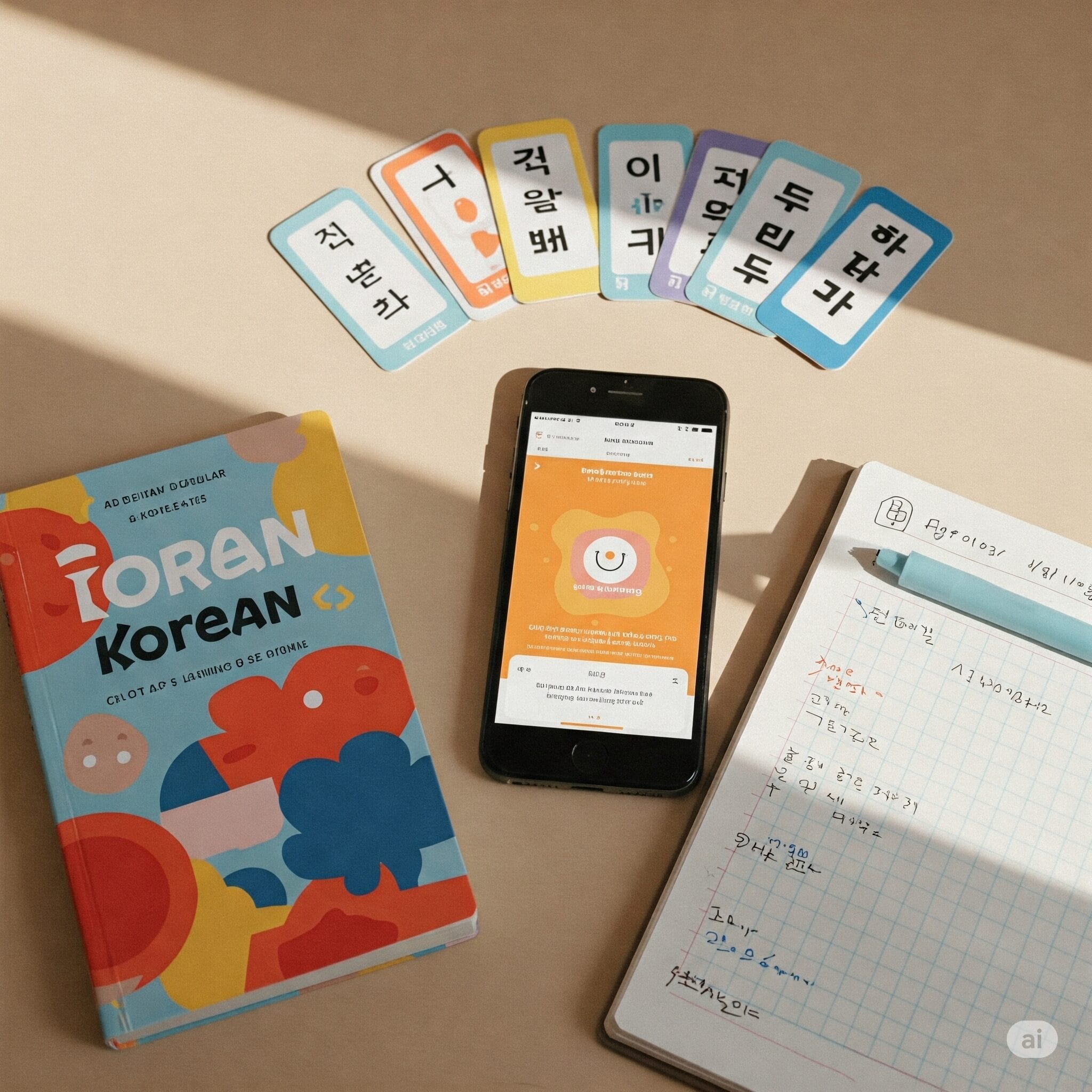 韓国語学習のための参考書、アプリ、フラッシュカードなどのツール