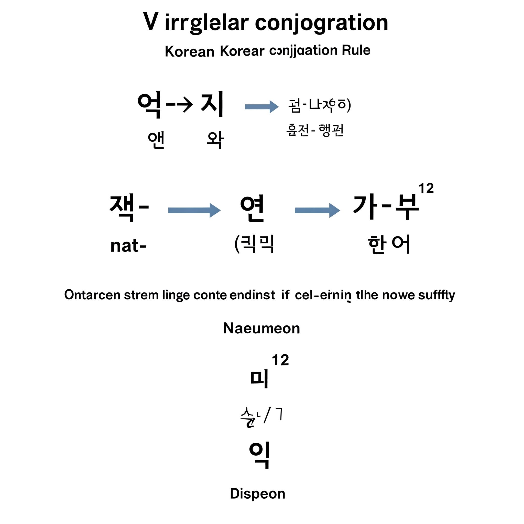 韓国語のㅅ変則活用の基本ルールを図解したイラスト