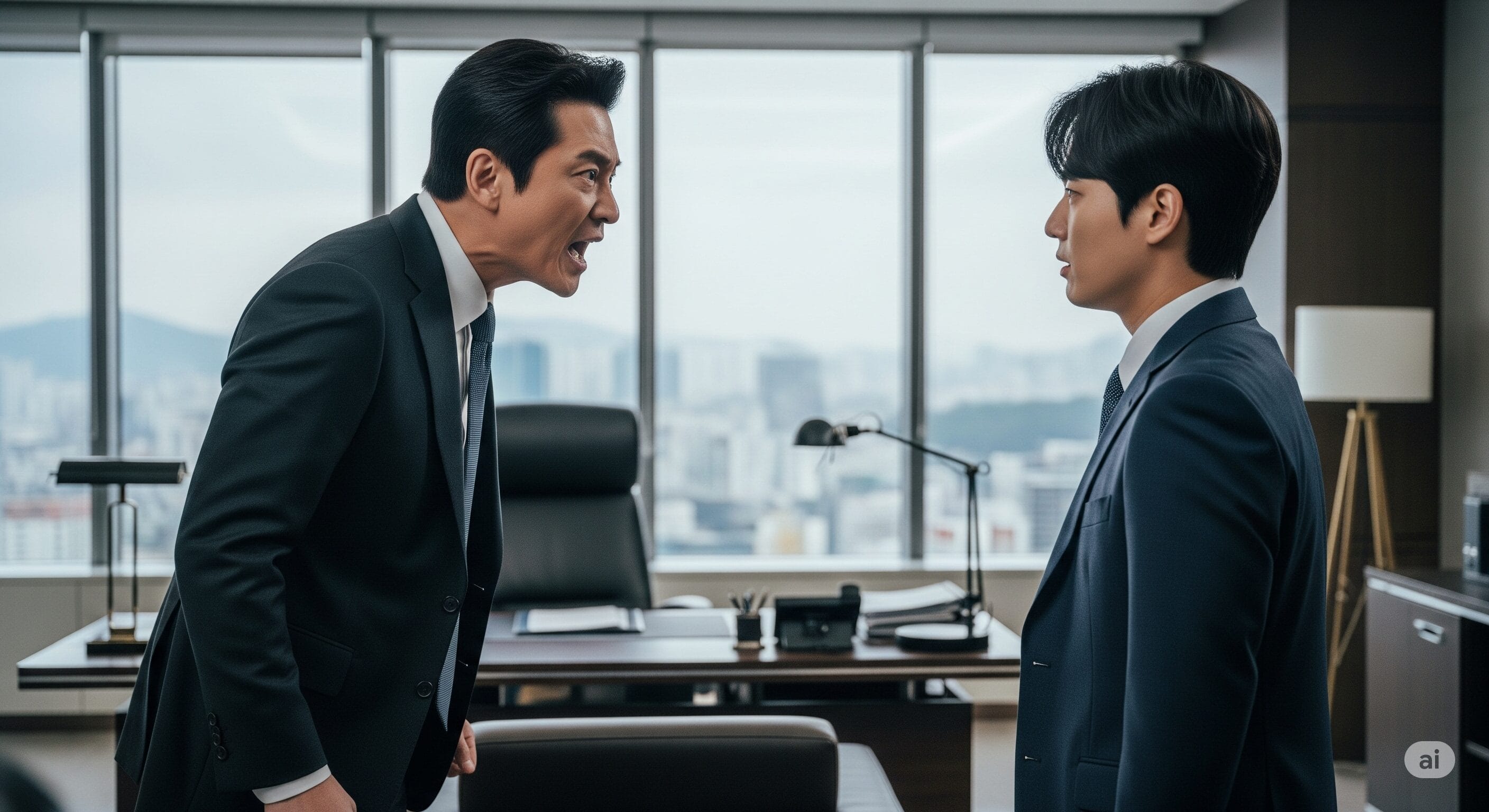 リビングのソファで韓国ドラマを見ながら驚いた表情を浮かべているカップル