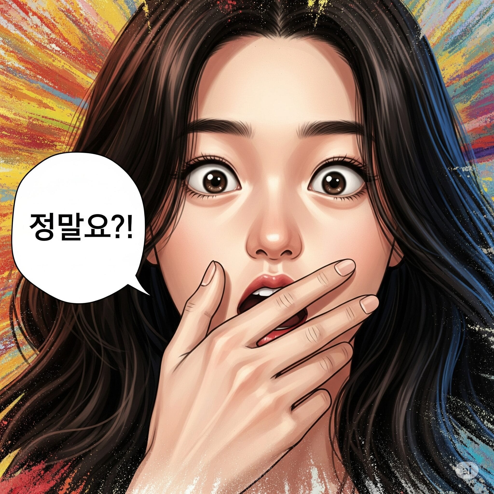 驚いた表情で「本当ですか？！」と言っている女性のイラスト