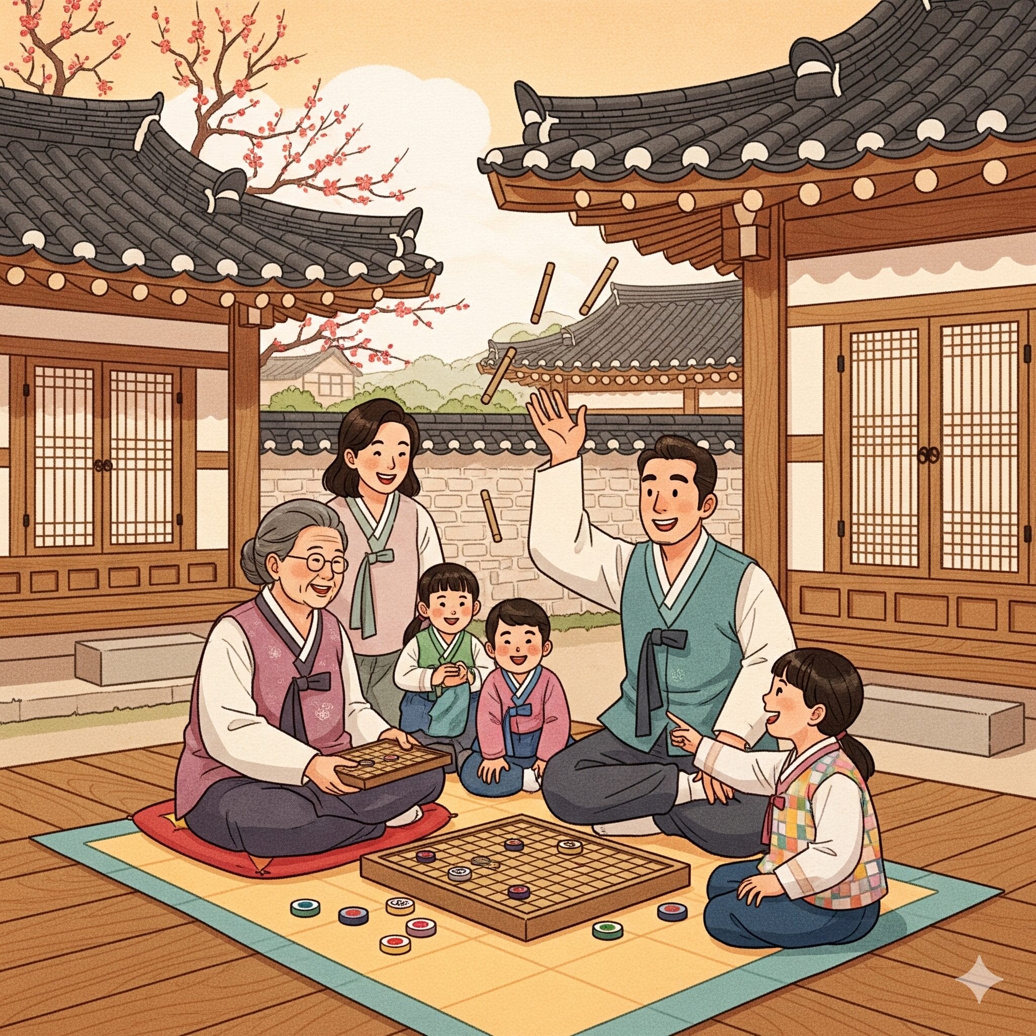 家族でユンノリを楽しむ様子