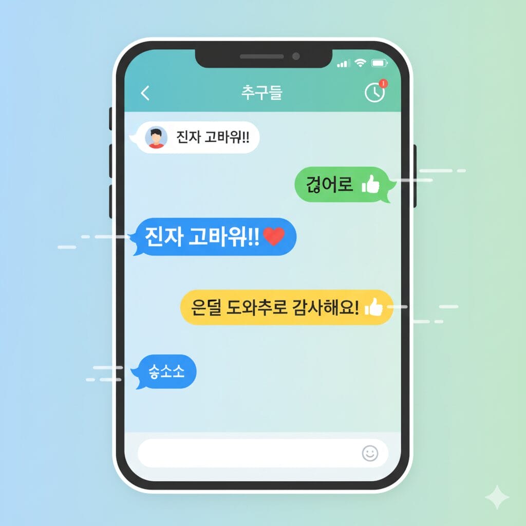 スマートフォンでメッセージをやり取りするイラスト