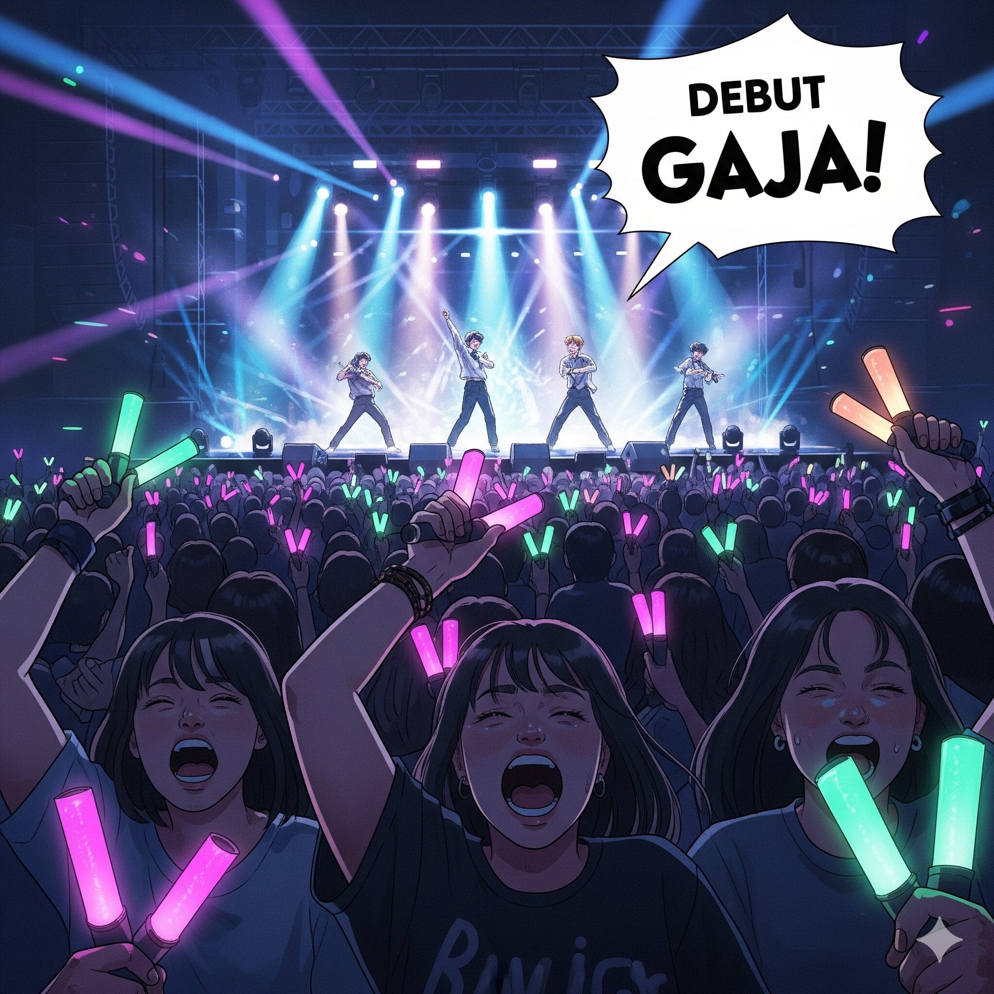K-POPコンサートで熱狂するファンたち
