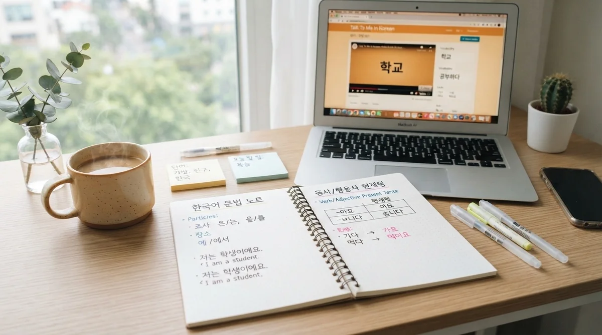 韓国語の限定助詞만・밖에・뿐の文法ノートと学習デスク