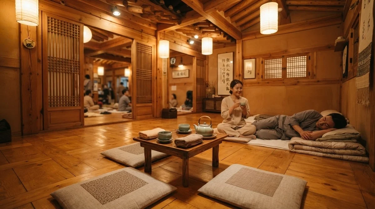 温かい床と低いテーブルが特徴的な韓国のオンドル部屋
