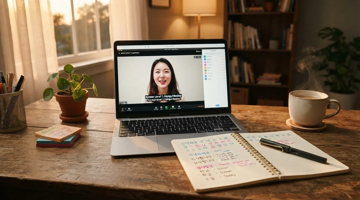 自宅で快適にオンラインレッスンや韓国語の復習をする学習環境
