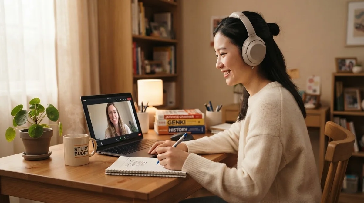 コシウォンの部屋でオンライン授業や学習復習に取り組む受講生